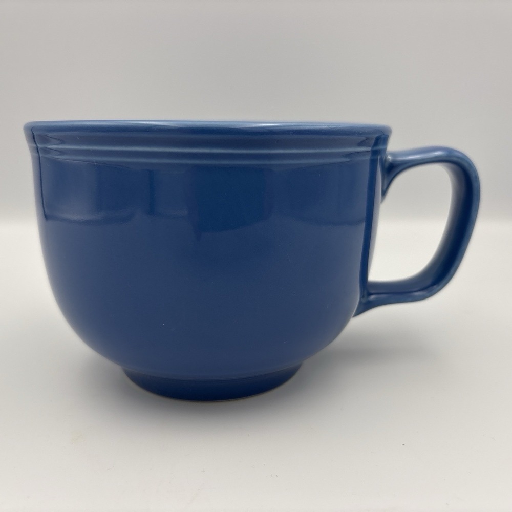 HLC Homer Laughlin Fiesta Peacock Blue Jumbo Coffee Cup Soup Mug
